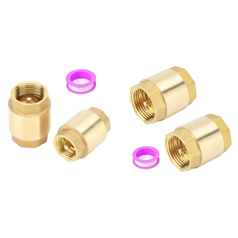 

2PCS NPT Female Thread Spring Check Valve, Solid Brass Non Return One Way Horizontal Check Valve For Well, Pump