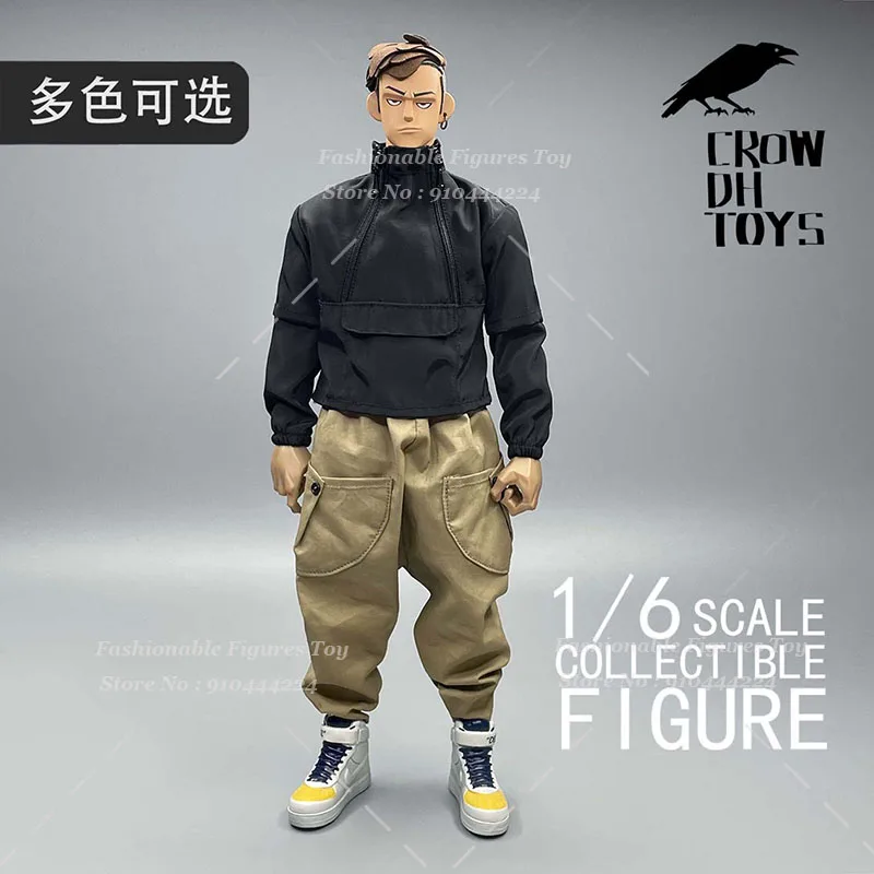 CROWDHTOYS 1/6 Men Soldier Trousers Street Trendy Boys Casual Sports Pants Functional Hooded Sweatshirt For 12Inch Action Figure