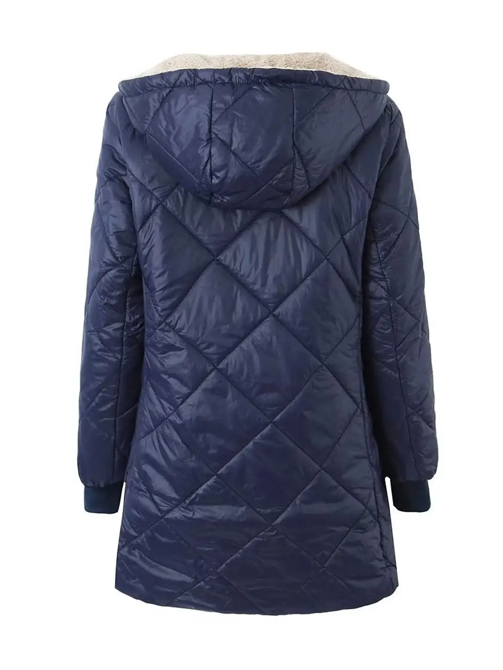 PUWD-Jaqueta casual feminina de algodão com capuz médio, parka retrô quente, outwear grosso feminino, treliça, outono, inverno, 2023