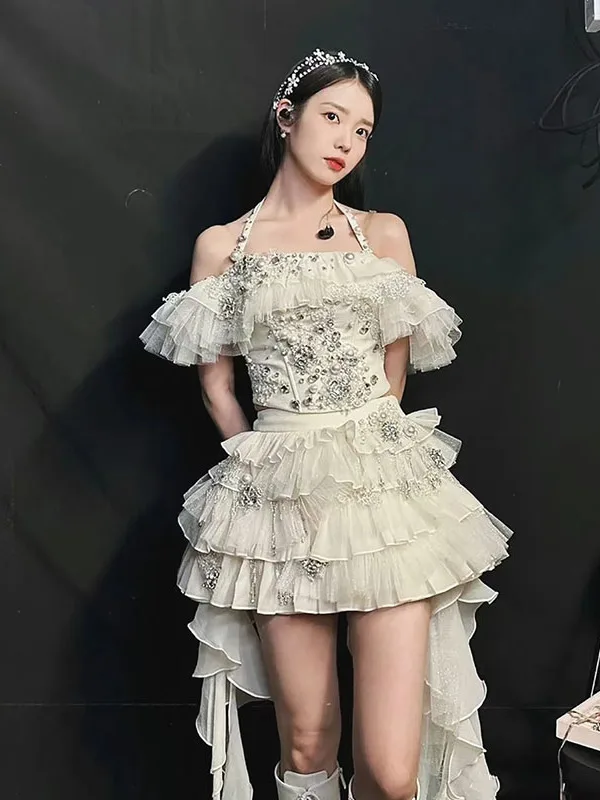 Heavy Industry Performance Costume Set for Women Bar Singer Stage Performance Outfit Love Idol Theme White Color Dance Song C... view 2