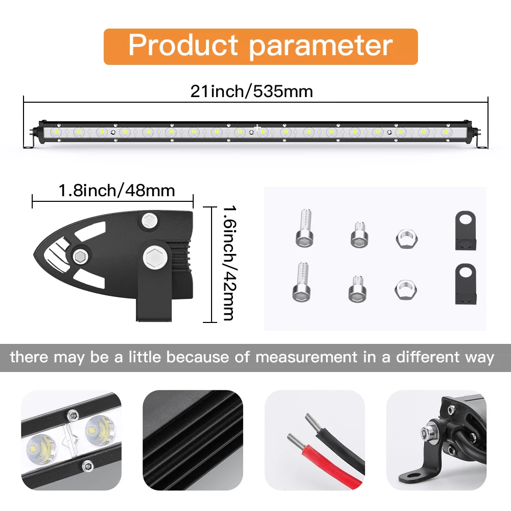 7/13/21inch  Led Work Light Bar for Car Spotlights Flood Spot  DRL Hi/Lo Beam 300w for Truck SUV Boat 4WD AOff Road 4x4 12V 24V