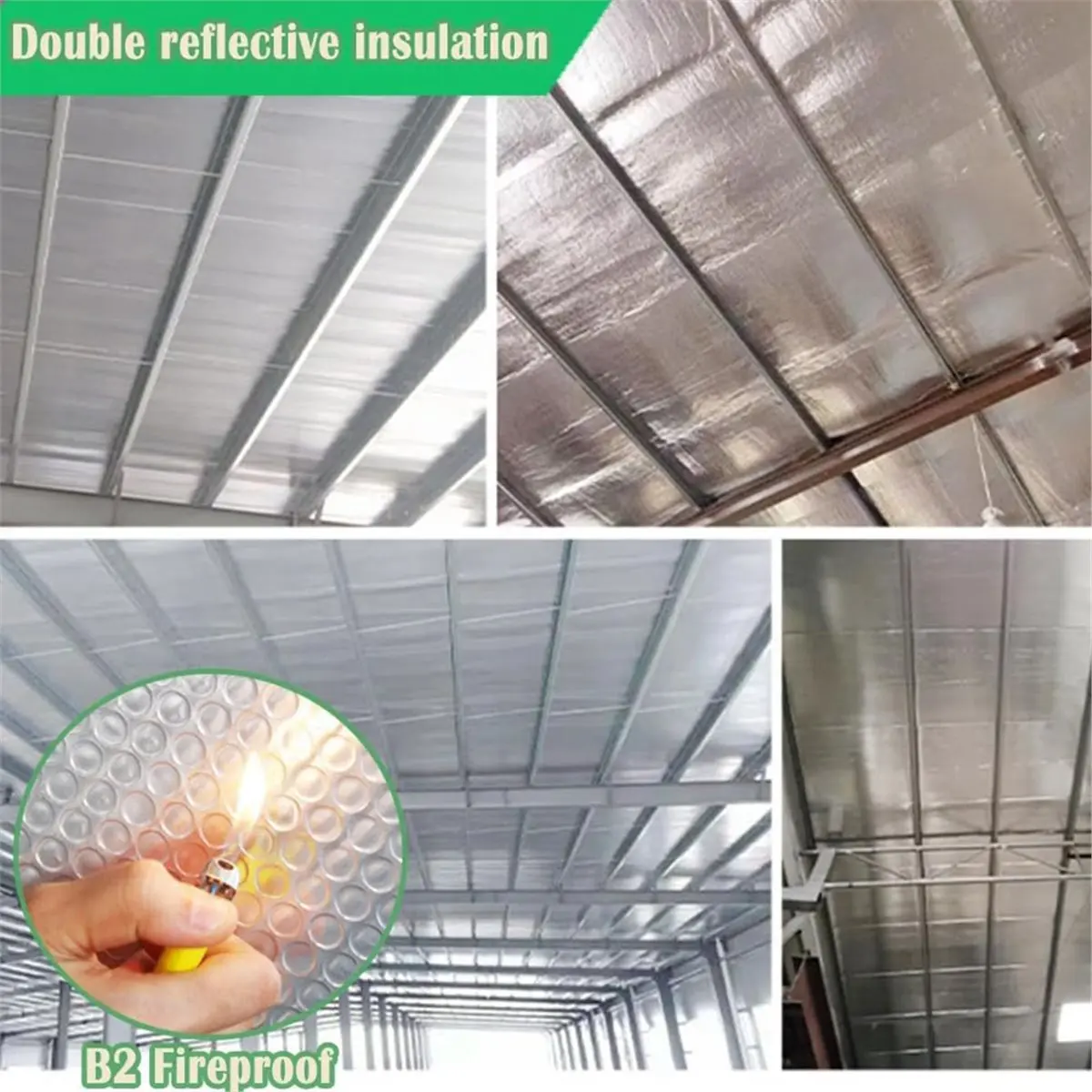 HITL Double Reflective Insulation Foam, Reflective Window Radiant Barrier Bubble Insulation Roll for Keep Heat