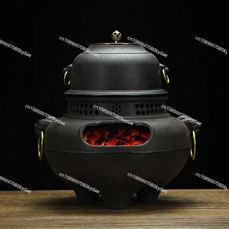 Old Charcoal Stove Household Indoor Iron Kettle Iron Pot Tea-Boiling Stove Large Charcoal Stove Cast Iron Roasting