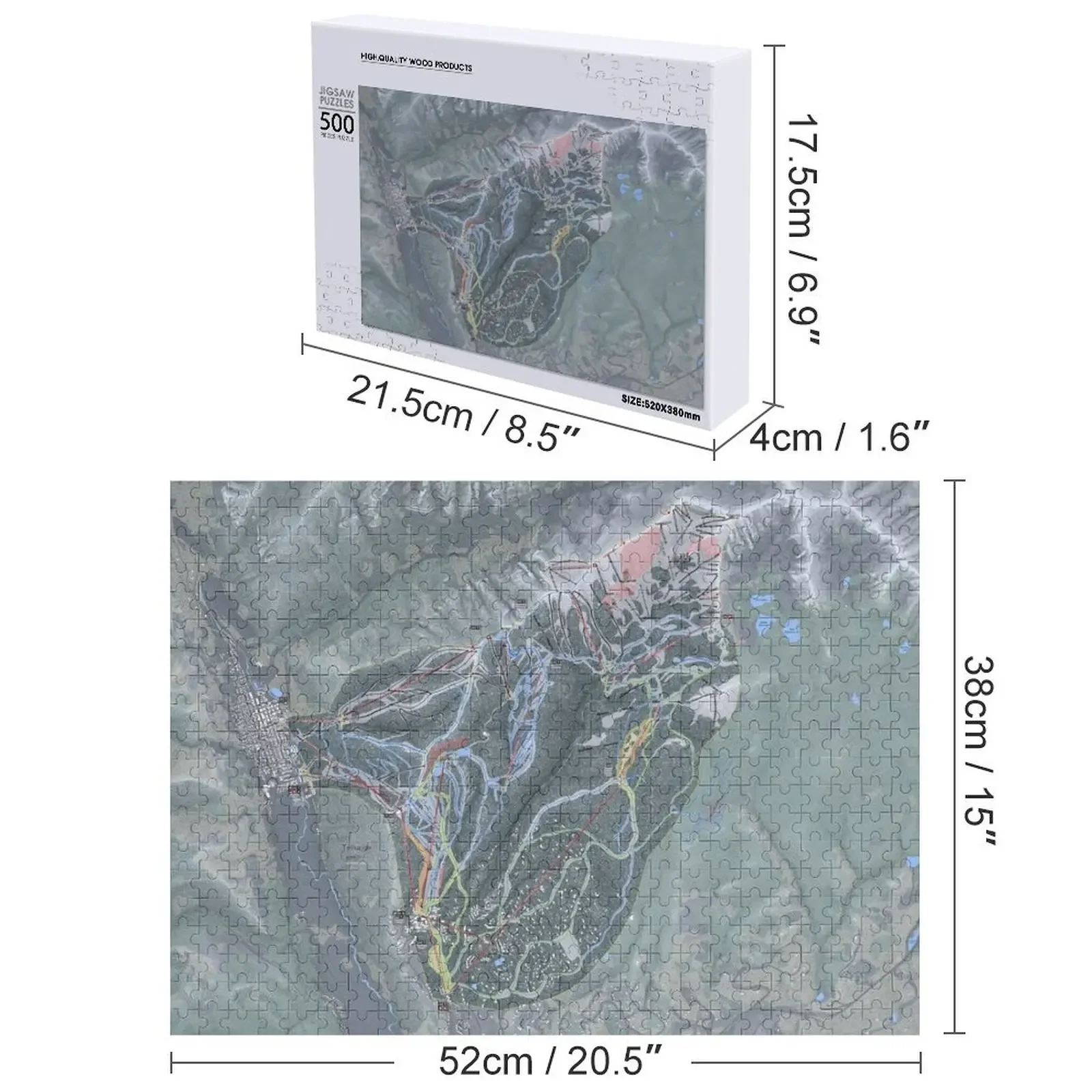 Telluride Resort Trail Map Puzzle in legno Foto personalizzata per bambini Regali personalizzati in legno Puzzle con nome personalizzato