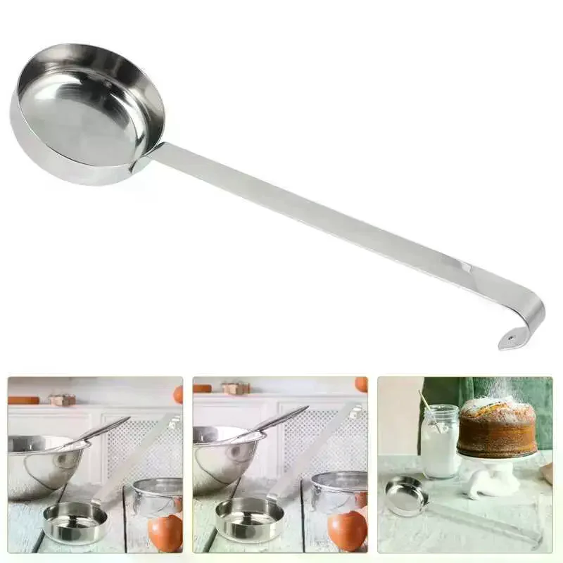 Stainless Steel Pizza Sauce Spoon Baking Scoop Soup Tomato Cups With Long Handle Kitchen Ladle For Serving Spread Cream Tool