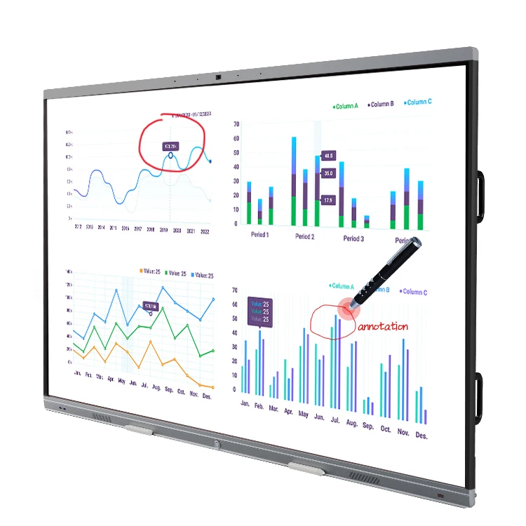 LT OEM 86 Inch 20 Points Touch Screen 4K Digital Display Smart Board Flat Panel All in One Interactive Whiteboard