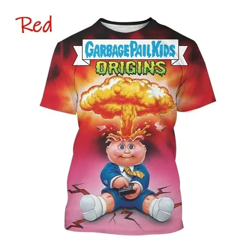 Nowe śmieszne kartoonowe wiadro na śmieci dla dzieci T-Shirt z nadrukiem 3D mężczyźni kobiety z krótkim rękawem w stylu Harajuku koszulka lato