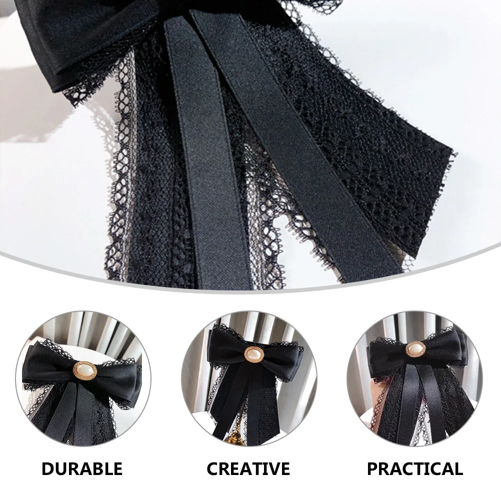 1 قطعة ربطة العنق القوس بروش تقليد اللؤلؤ قبل تعادل موحدة نمط مساء الزفاف مأدبة ملحق ربطة القوس فيونكة بروش