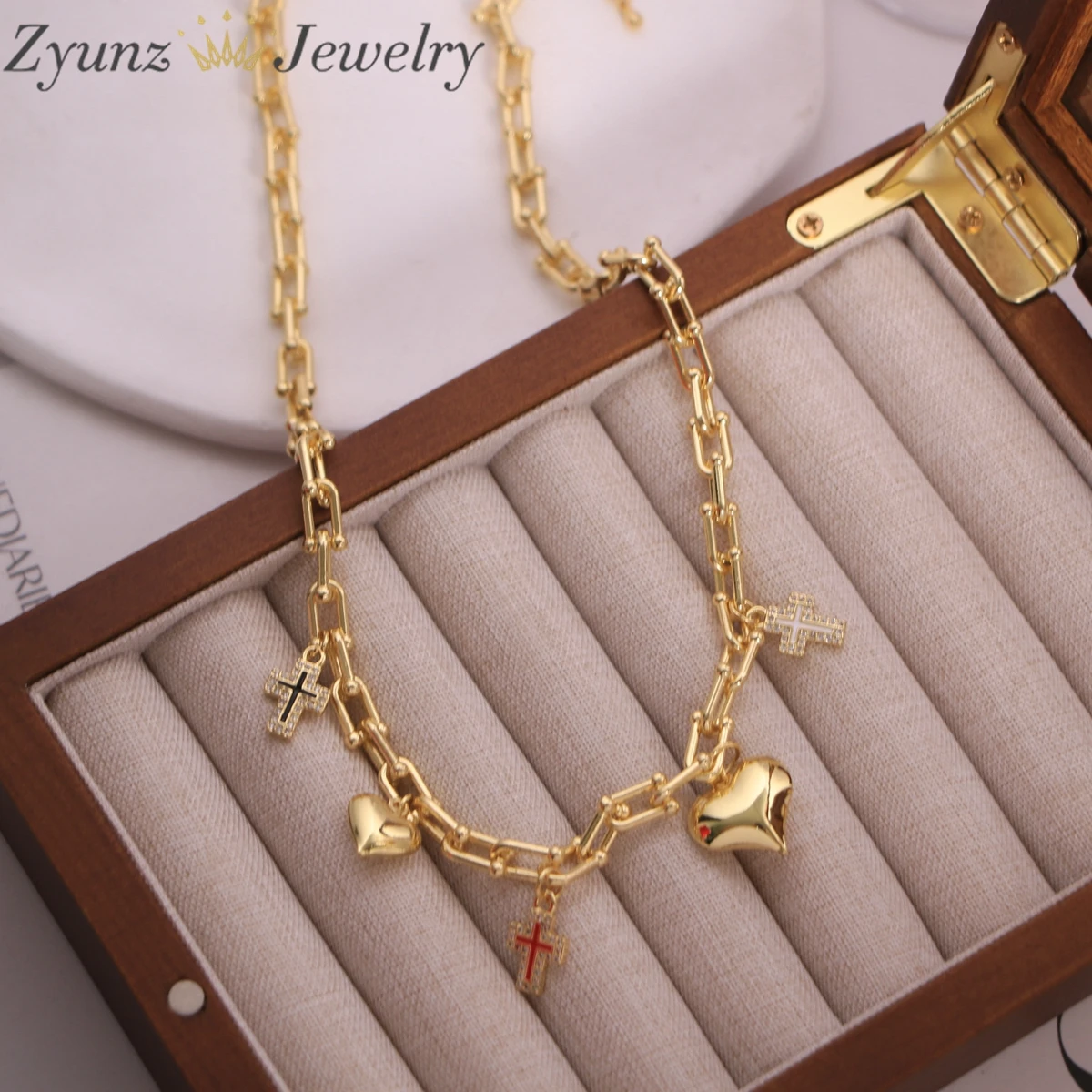 5pcs, Statement U Shaped Clavicle Chain Heart Star Necklaces Chokers for Women Gold Plated Jewelry