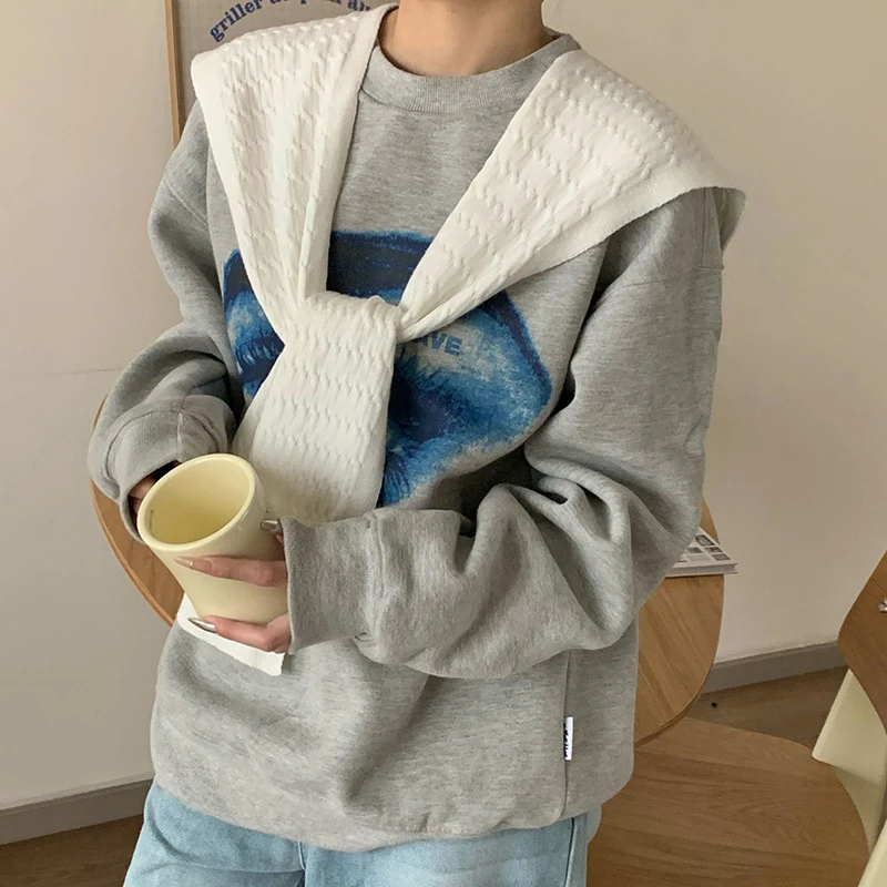 بلون محبوك الصليب وشاح الكورية قميص وهمية طوق شال شتاء دافئ وعصري الرقبة أدفأ امرأة وشاح جديد الخمار