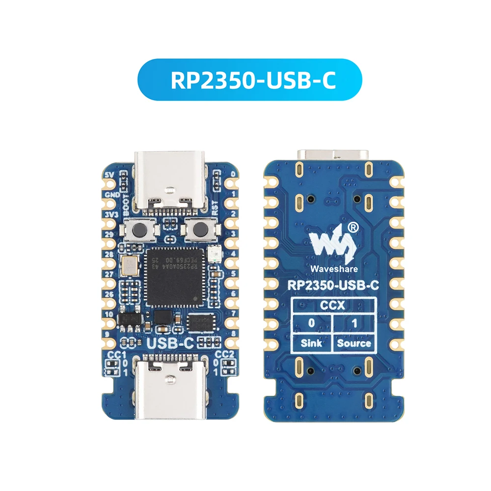 Waveshare RP2350-USB-C /RP2350-USB-CM Board, Based on RP2350A Design, For Raspberry Pi Pico 2 RP2350 Board