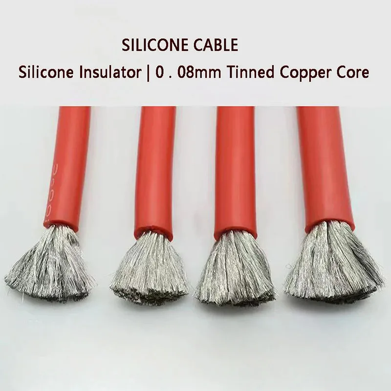 Super Soft Silicone Wire 8/10/12/14/16/18/20/22/24/26/28AWG Heat Resistant Power Cord Red Black For Car Lithium Battery