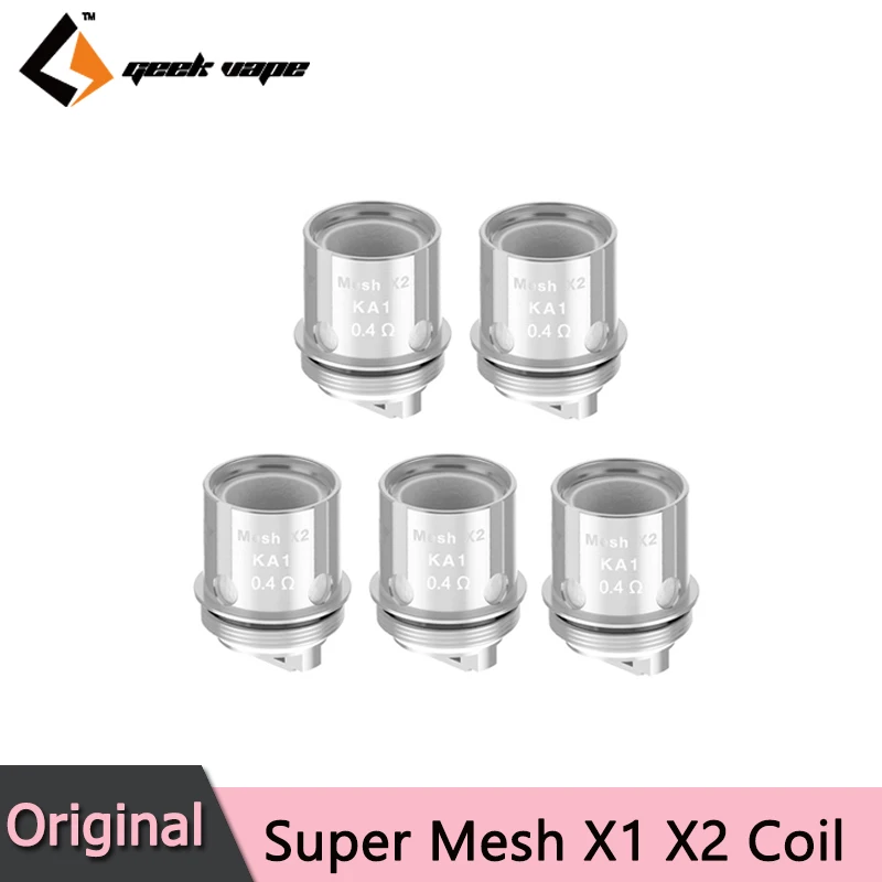 5pcs/lot Original Geekvape Super Mesh X1 X2 Coil 0.2ohm 0.4ohm for Aegis mini / Aegis Solo kit / Cerberus Tank / Aero Mesh Tank