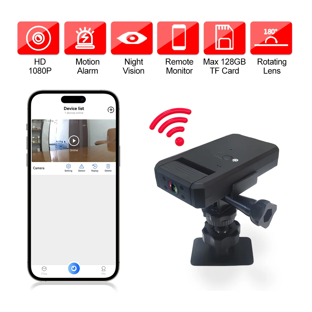 WD6 Mini Camera WiFi 1080P HD Wireless IP Micro Camera Remote Monitor Tiny Video Recorder Motion Detection Mini Cam Night