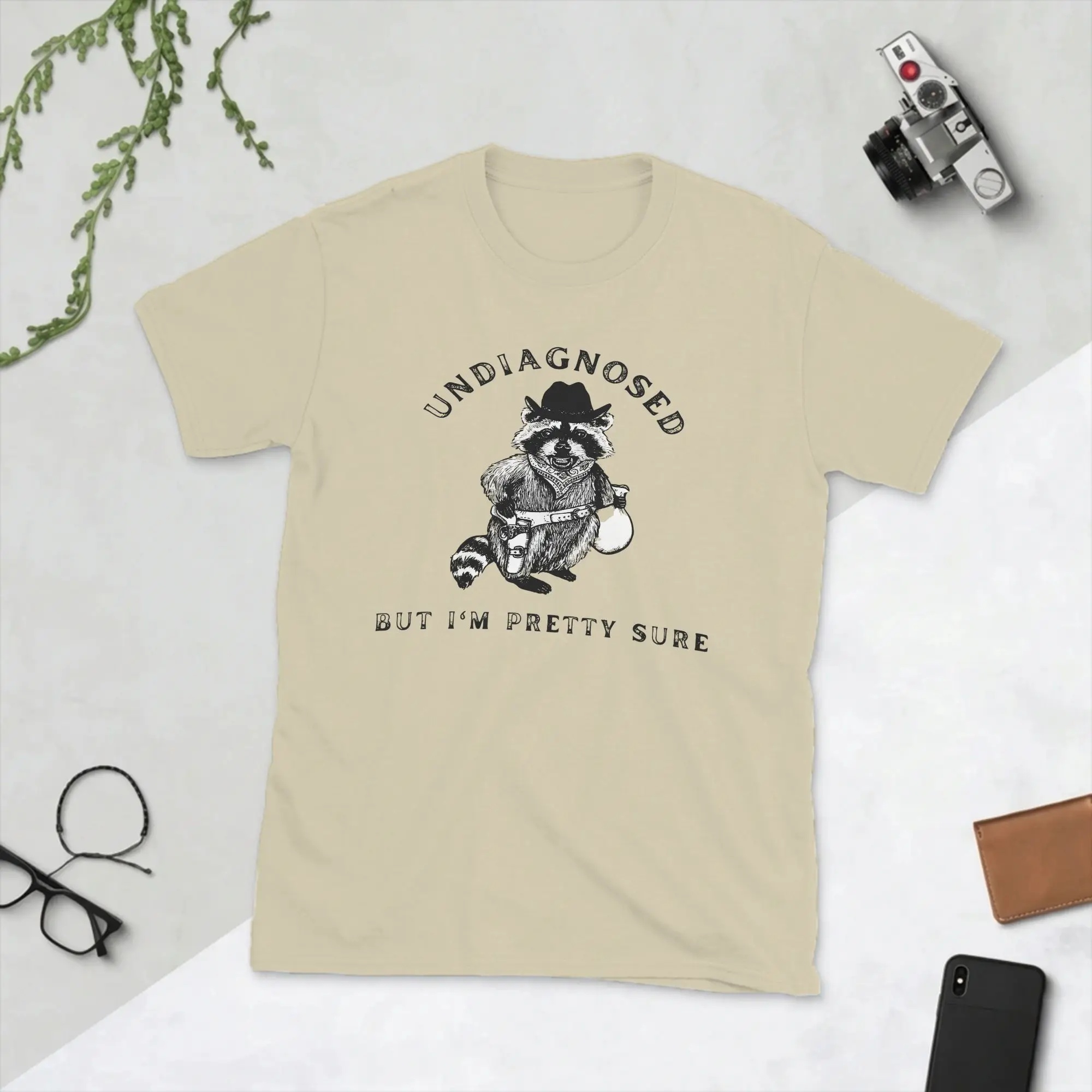 Men's Raccoon T Shirt Undiagnosed But Something Ain'T Right Cotton Tops Funny Short Sleeve Round Neck Tee Shirt New T-Shirts