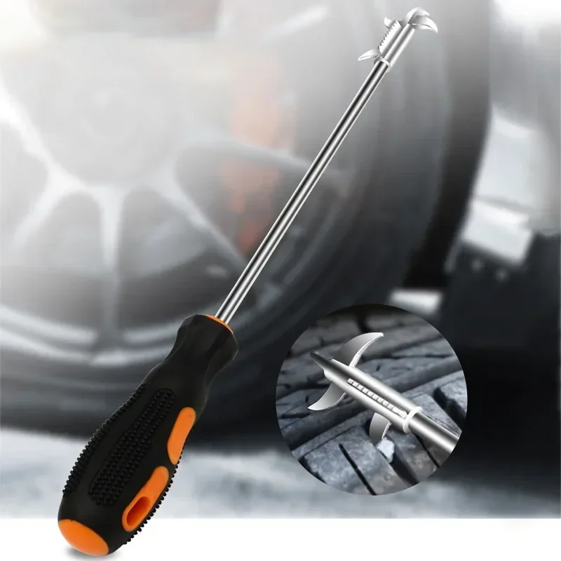 Multi-Purpose Tire Stone Removal Tool,Vehicle Tread Cleaning,Screwdriver Nut Driver Set with fungible Heads,Tire Groove Cleaner