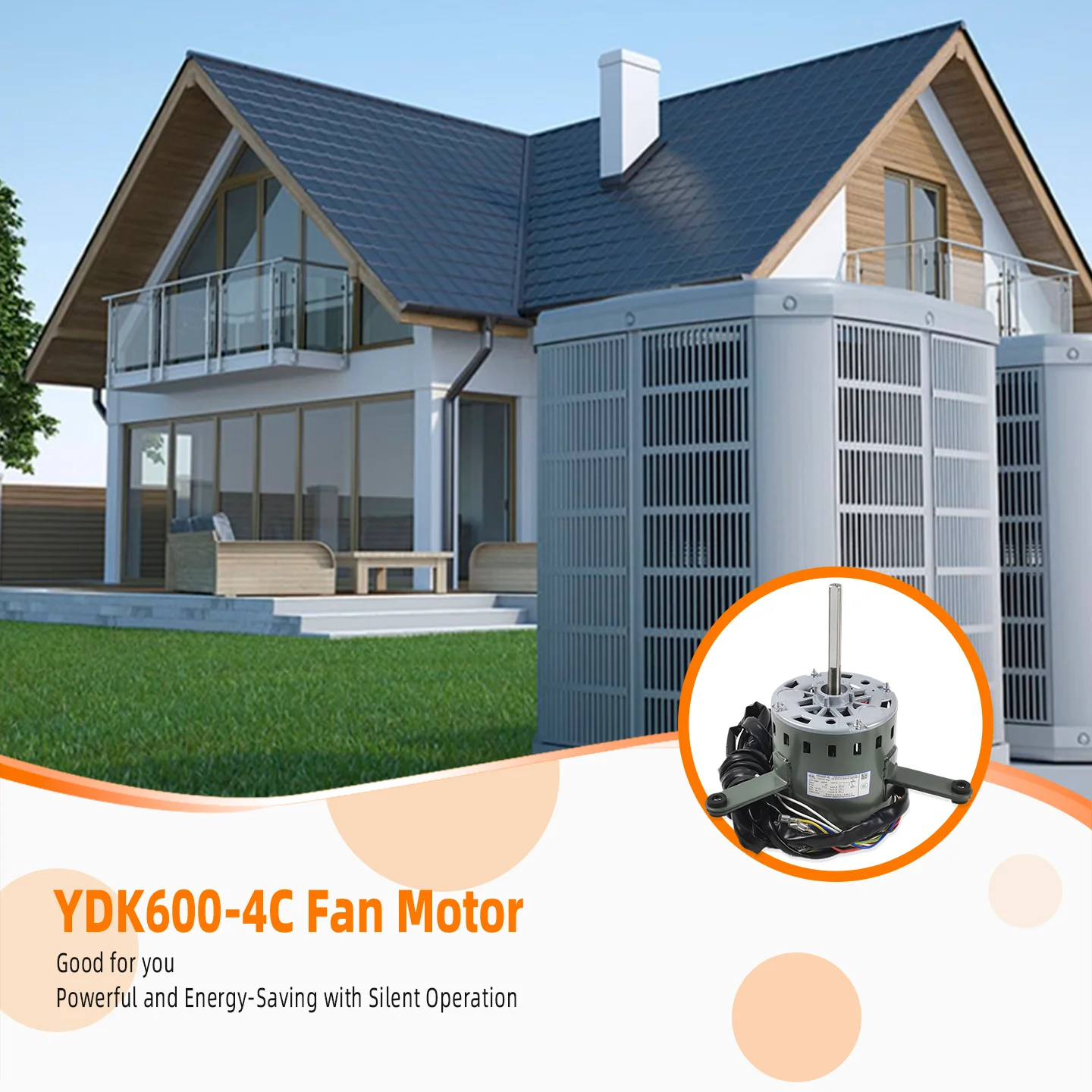 أجزاء لمحرك مروحة مكيف الهواء YDK600-4C YDK600-4H8 AC220-240V 50HZ 5.0A 1280RPM 600W CW FCL