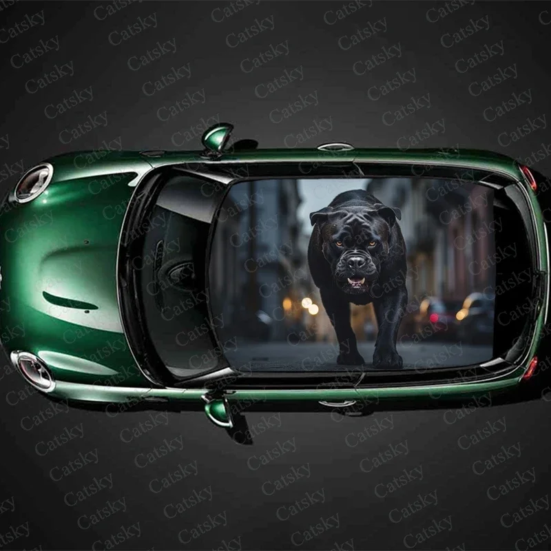 Black American Bully Car Roof Sticker Wrap Racing SUV Accessories Packaging Painted PVC Custom Car Graphic Decal