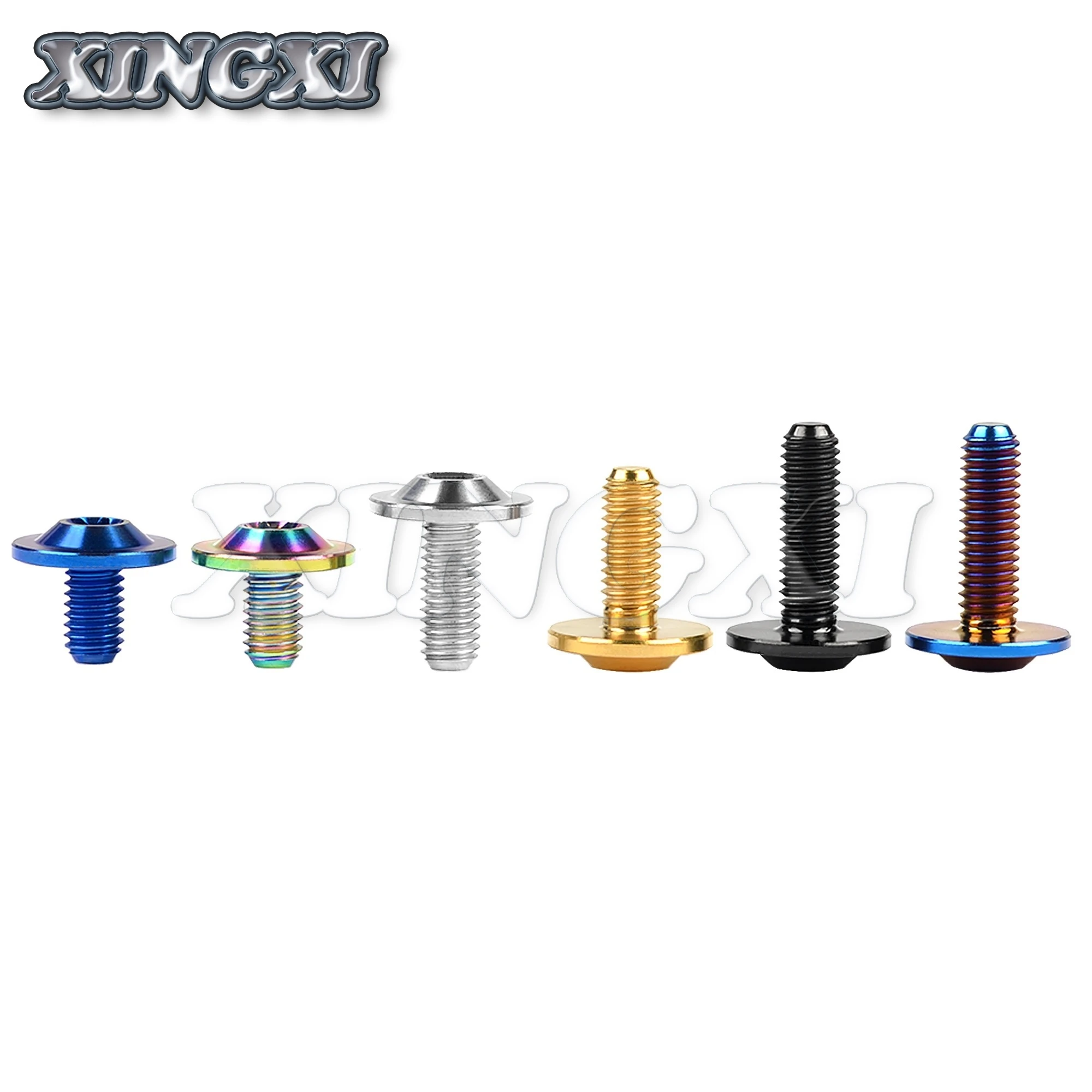 Xingxi 5PCS Titanium Ti Bolt M6X10 15 20mm Dish Torx Head Screw for Riding Shell Modification TC4 Bolts Accessories Fastener