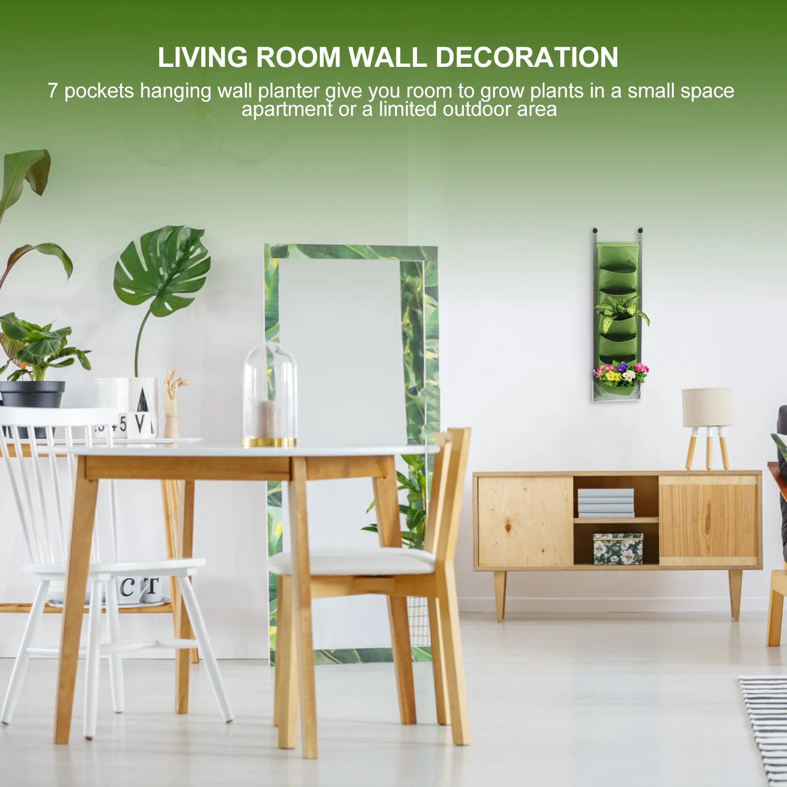 

Wall Hanging Planting Bag Felt Growing Bag For Indoor Outdoor Garden Multi-Pocket Vertical Mount Planter Durable Storage