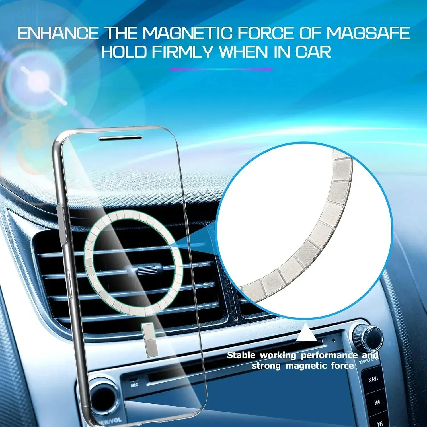 10-1PCS Strong Magnetic Ring Wireless Charging Magnet Circle Sticker Metal Magnet Plate Sheet for Magsafe IPhone 17 16 15