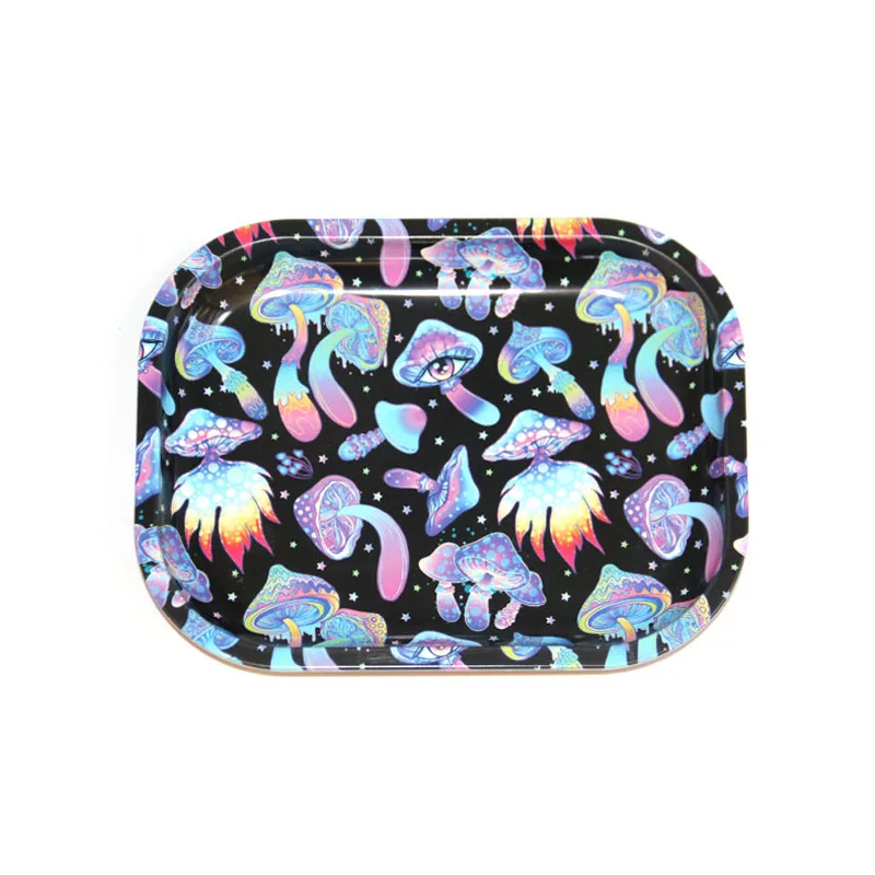 Cartoon Rolling Tray18*14CM Cigarette Metal Rolling Tray Tinplate Storage Container Tobacco Herb Smoking Accessories for Home