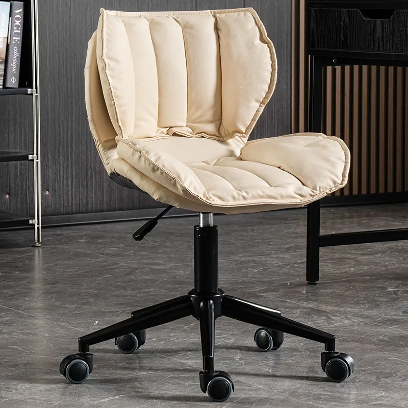 #Luxury Support Office Chair Beige Elegant Comfy Nordic Conference Gaming Chairs Modern Designer Silla Oficina Home Furniture