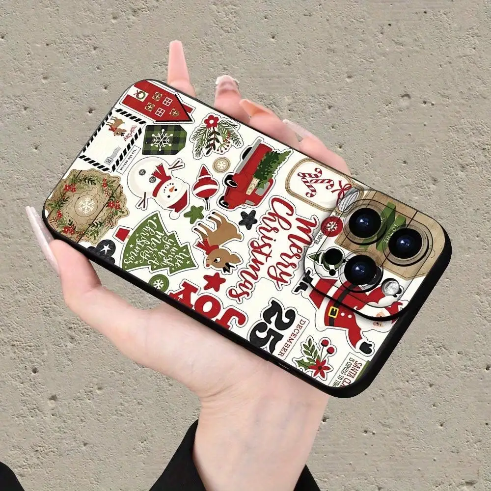 الإبداعية سانتا شجرة عيد الميلاد ثلج عيد الميلاد إكليل حالة الهاتف لفون 17 إلى 11 برو ماكس زائد