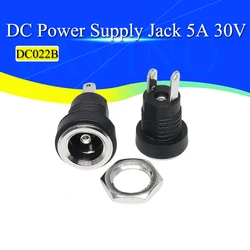 5/10Pcs 5A 30V per presa Jack di alimentazione cc connettore femmina per montaggio a pannello adattatore per spina da 5.5mm 2.1mm 2 tipi di terminali 5.5 x2-1