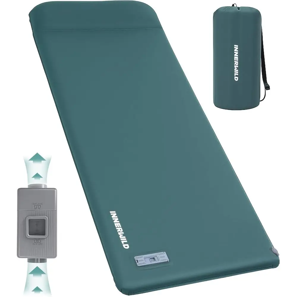 

3.15 Thick Insulated Sleeping Pad with Pillow & Electric Pump, Memory Foam Camping Mattress, 4-Season Camp Mat for Travel, Car,