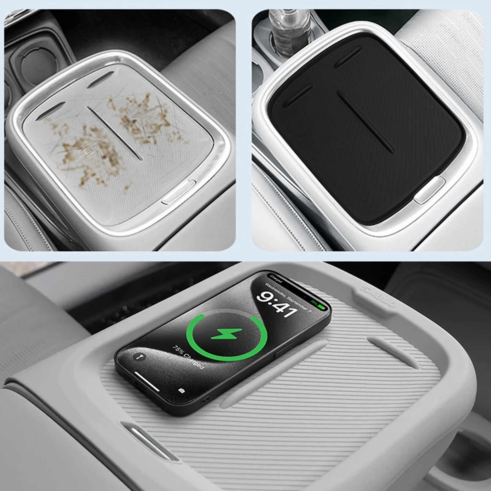 Für Leapmotor B10 Kabelloses Ladegerät Silikon-Pad, Armlehnen-Aufbewahrungsbox Mittelkonsolen-Organizer für B10 Innenraum-Zubehör – Detail 5