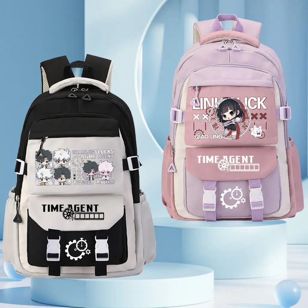 Link Click Cartoon Backpack Large Capacity Student Schoolbag 1-6 Grades Boys Girls Spine Relief Backpack Children School Bag