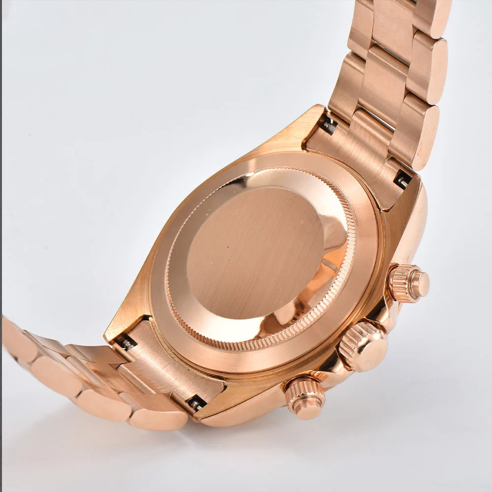 Vk63 relógios 39.3mm relógio de luxo cronógrafo masculino personalizado caso vk63 ouro rosa gem vk63 cronógrafo masculino à prova dwaterproof água 10atm