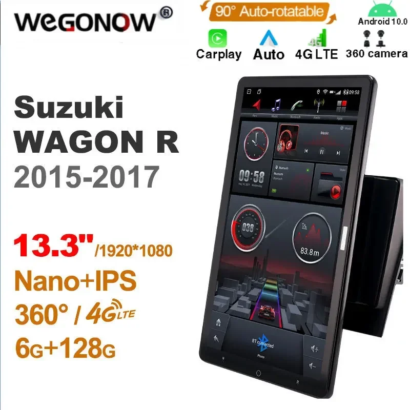 Drehbare 13,3'' Ownice Android10.0 Auto Multimedia für Suzuki WAGON R 2015-2017 Auto Radio Audio 4G LTE 360 Optische Keine DVD