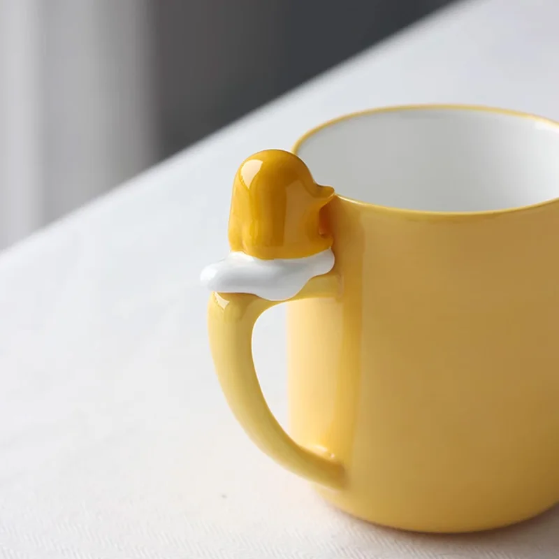 Figura de acción Kawaii Gudetama The Lazy Egg, juguete de dibujos animados, Taza de cerámica de huevo perezoso, Gudetama taza de Anime, lindo regalo