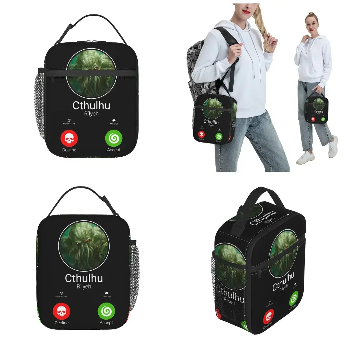 Call Of Cthulhu Lovecraft Insulated Lunch Bag for Men Women Storage Food Box Portable Cooler Thermal Bento Box School