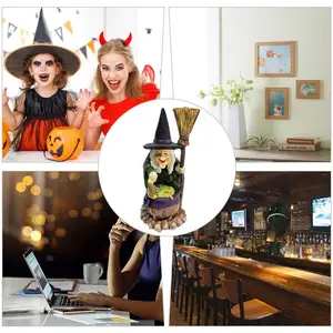 Decorações De Mesa De Areia Do Dia Das Bruxas Figurinhas De Bruxa, Decoração De Desktop, Ornamentos De Jardim, Estátuas De Bruxa Em Casa 10 principais vendas estátua mago - №10