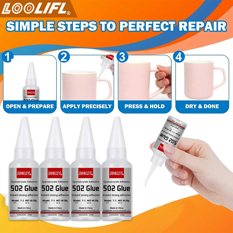 1-3pcs,20ml,502 super glue, colle cyanoacrylate à séchage rapide, cuir, caoutchouc, bois, métal, verre, colle liquide fortement adhésive, non blanche, durable, envoi gratuit du tube de colle goutte à goutte.