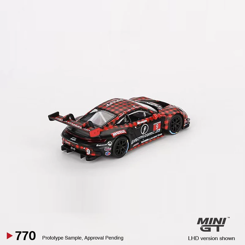 MINIGT 1:64 Modello di Auto Pors 911 GT3 R # 9 Veicolo sportivo pressofuso in lega GTD PRO Pfaff Motorsports # 770