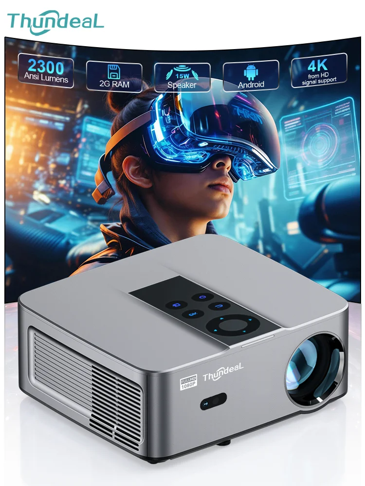 ThundeaL Full HD 1080P 4K WiFi Android Projector TD98Mini For Movies Home Theater Cinema TD98 Mini Video Beam Projector Outdoor