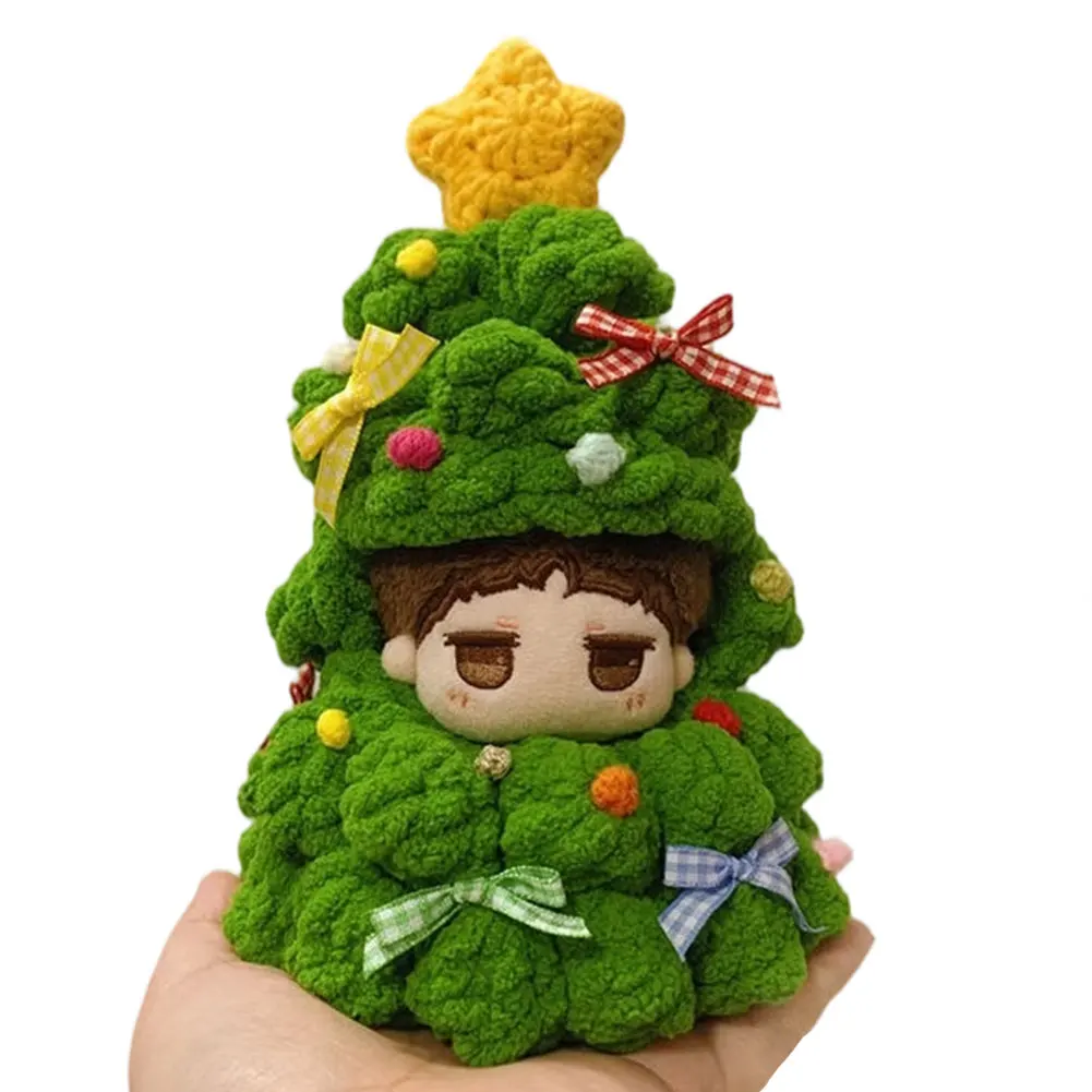 ชุดวัสดุไหมพรม DIY สำหรับทำต้นคริสต์มาส สำหรับตุ๊กตา Labubu ขนาด 17 ซม. ชุดเสื้อสเวตเตอร์คริสต์มาส อุปกรณ์ตกแต่งตุ๊กตา น่ารัก
