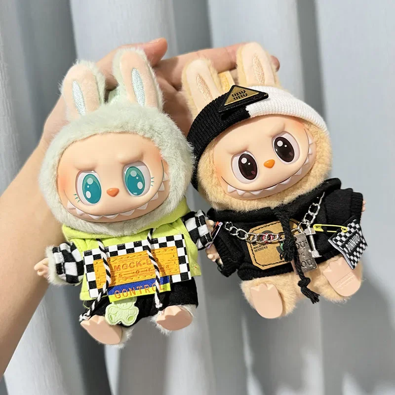 Labubu Doll Clothes Fashion Overalls Labubu Idol V1 V2 Dolls Clothing Accessories 15/17cm Plush Doll Universal