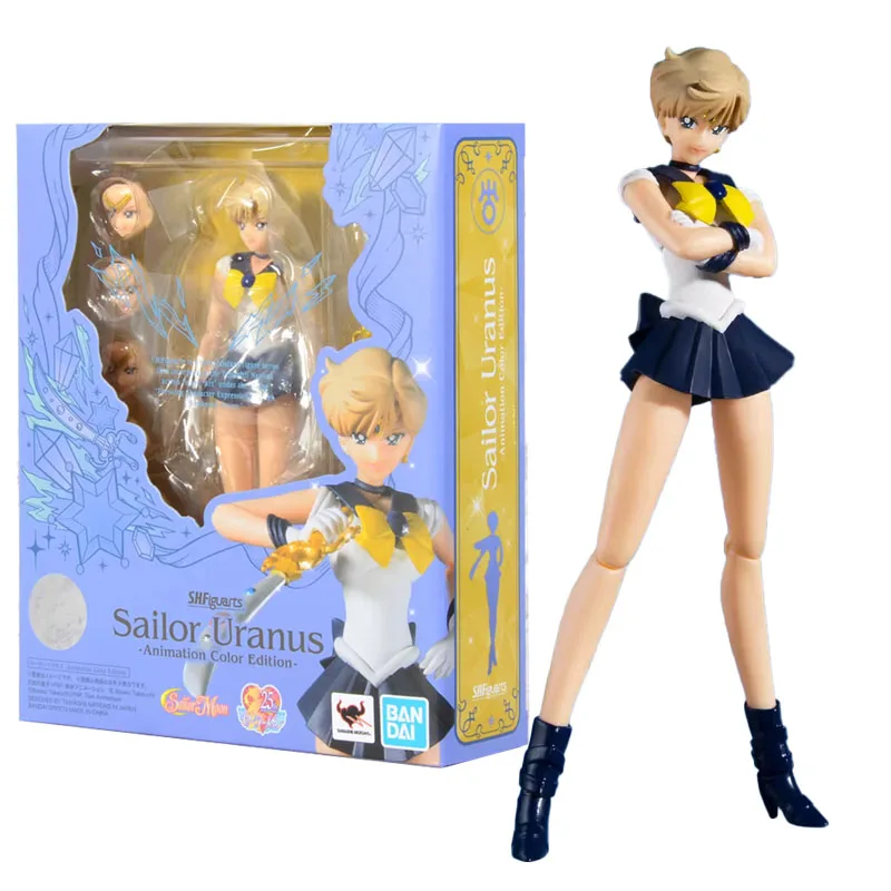 BANDAI Original S.H.Figuarts Sailor Moon Sailor Uranus -Animation Color Edition- Action Anime Figure Model Kit Completed