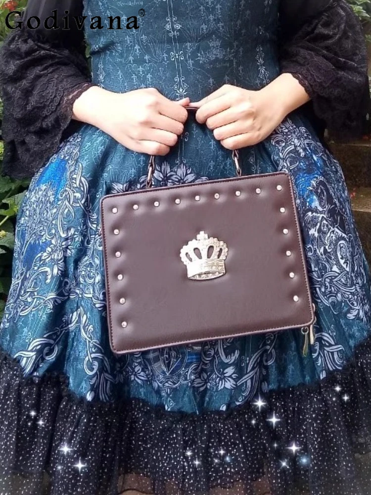 

Японская оригинальная Лолита, темная лоли, готическая сумка, квадратная униформа JK, потому что комикс, ретро-женская диагональная сумка