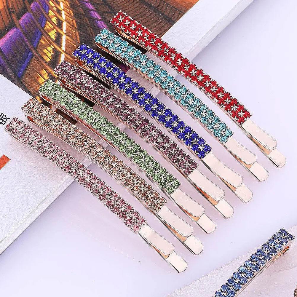 6Pcs Crystal Hair Pins Rhinestone Hair Accessories for Ladies Kids Daily Outfit Wedding Festival Christmas New Year Theme Party