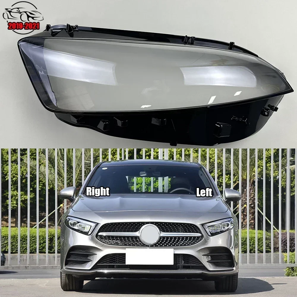 

For Mercedes-Benz A-Class W177 A180 A200L 2019-2021 Car Front Headlight Cover Lampshade Lampcover Head Lamp light Covers Shell