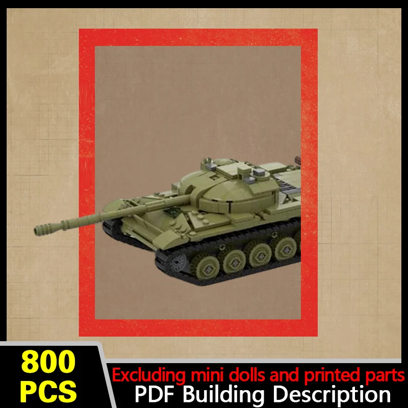 Medium Tank Prototype Model MOC Building Bricks War Equipment Modular Technology Gifts Holiday Assemble Children Toys Suit