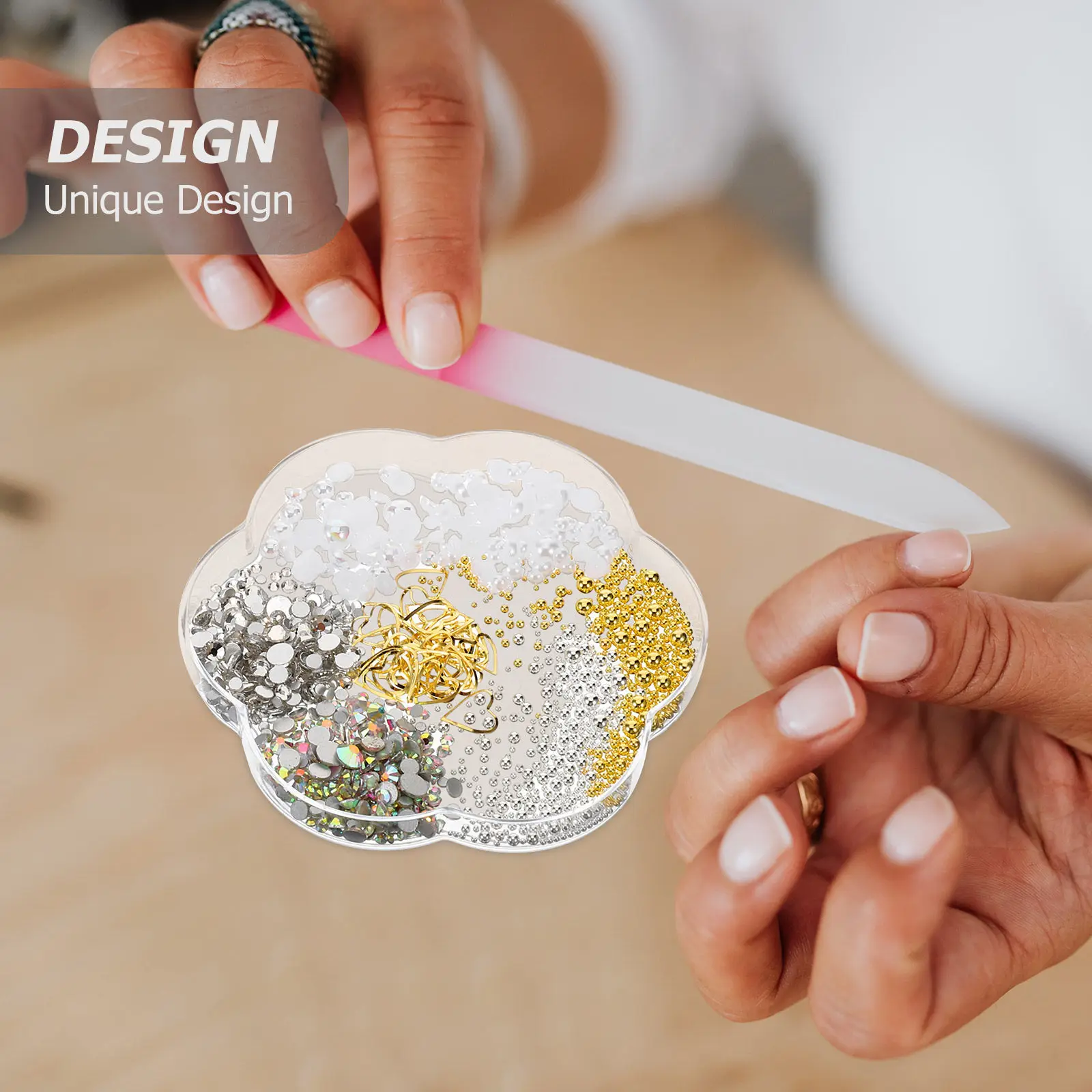 1 boîte de pierres précieuses pour ongles, breloques de Nail Art au design unique pour faux ongles en acrylique, décoration de bijoux pour manucure