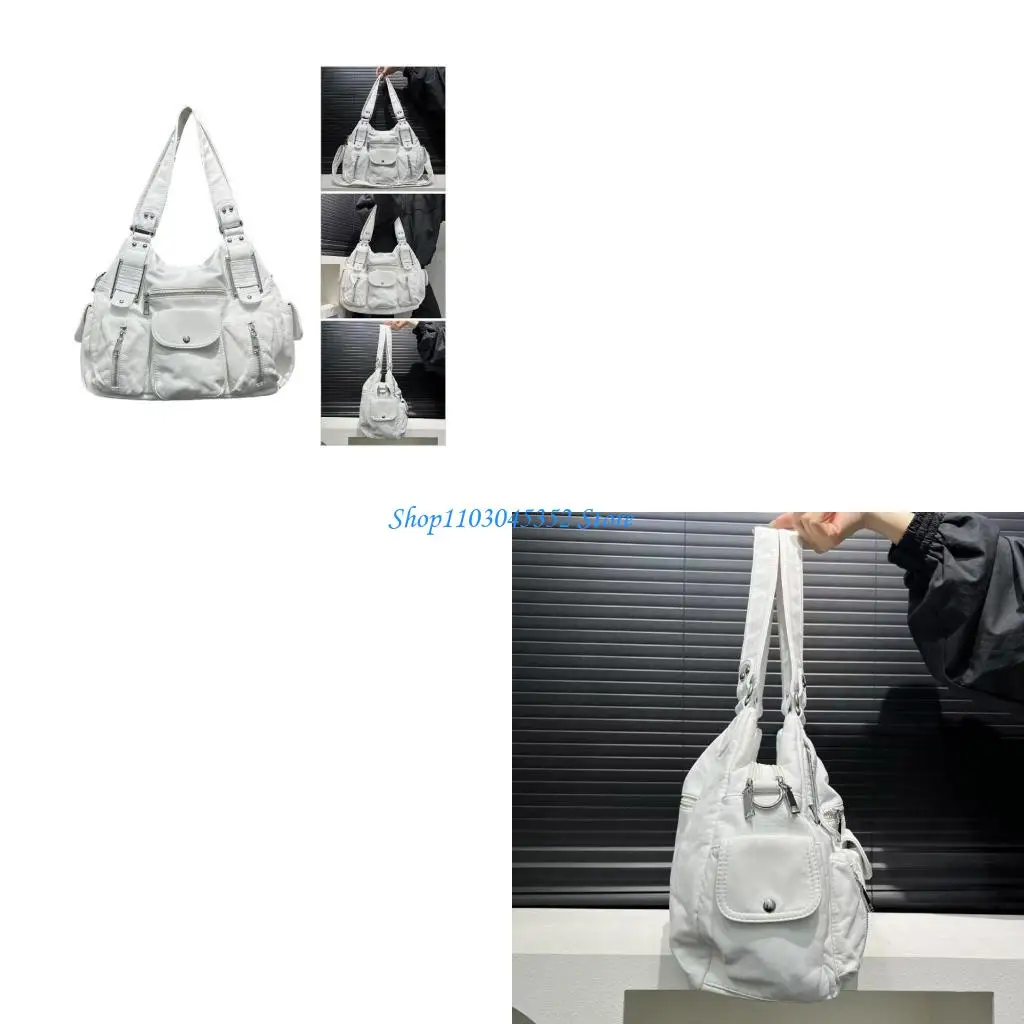 

Punk Large Capacity Shoulder Bag Spacious Bag With Adjustable Strap For Women