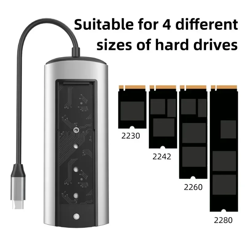 USB Hub With Disk Storage M.2 SSD USB Type-c to HDMI-Compatible Adapter Laptop Dock Station For Macbook Pro Air M1 M2